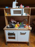 Duktig speelkeuken +koffiezetter, servies, pannen, kookgerei, Ophalen, Zo goed als nieuw, Hout, Speelkeuken