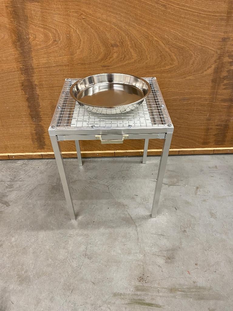 Voerstandaard met op vanglade | Voederplateau met lade, Ophalen of Verzenden, Nieuw, Aluminium, Volière