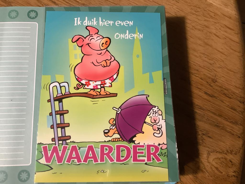 Ansichtkaart Waarder varken duikt, Ophalen of Verzenden, 1980 tot heden, Ongelopen, Zuid-Holland