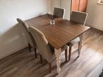Eettafel met stoelen (80x120), Ophalen, Zo goed als nieuw, 4 tot 6 stoelen