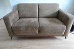 2 Zitsbank, beige nubuck leer, Ophalen, 150 tot 200 cm, Tweepersoons, Zo goed als nieuw
