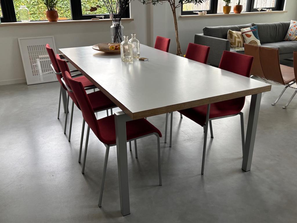 Design eetkamerstoelen Ligne Roset 6 stuks, Ophalen, Gebruikt, Stof, Modern