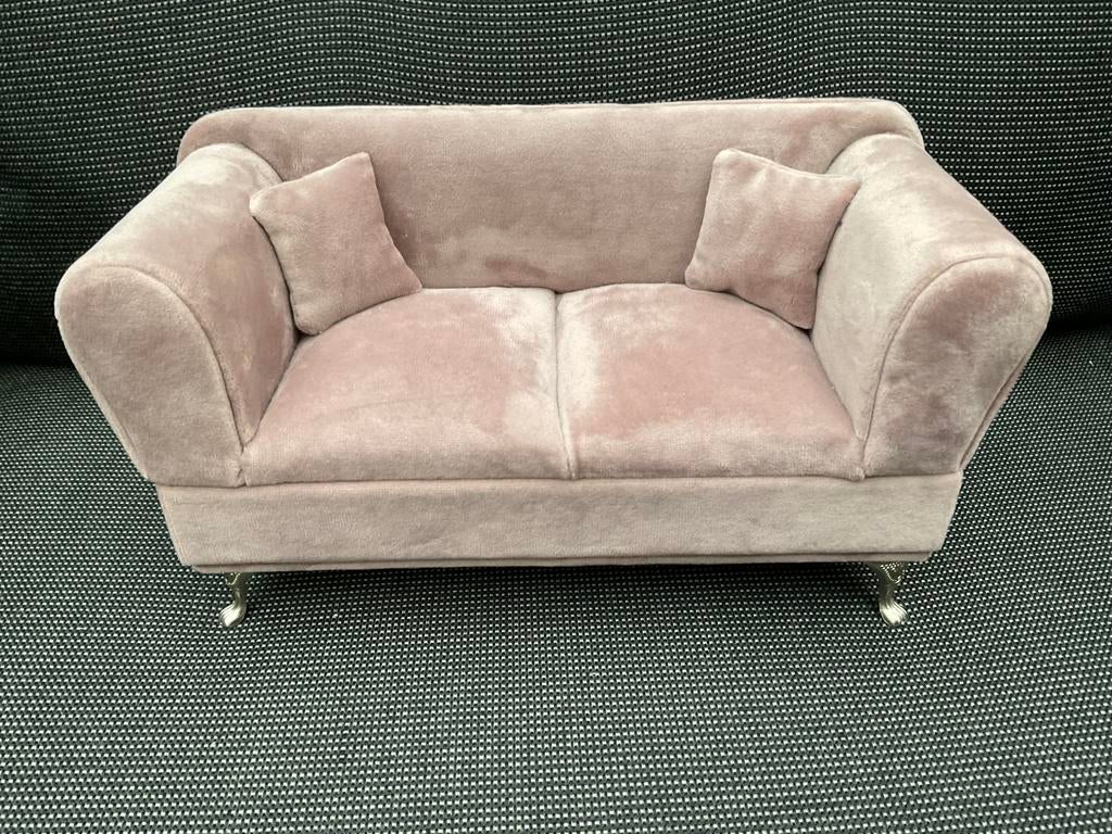 Nieuwe zgan fluwelen oudroze bank sofa beautycase, Ophalen, Nieuw, Roze, Met spiegeltje(s)