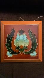 Jugenstil tegel met lijst vintage, Ophalen of Verzenden