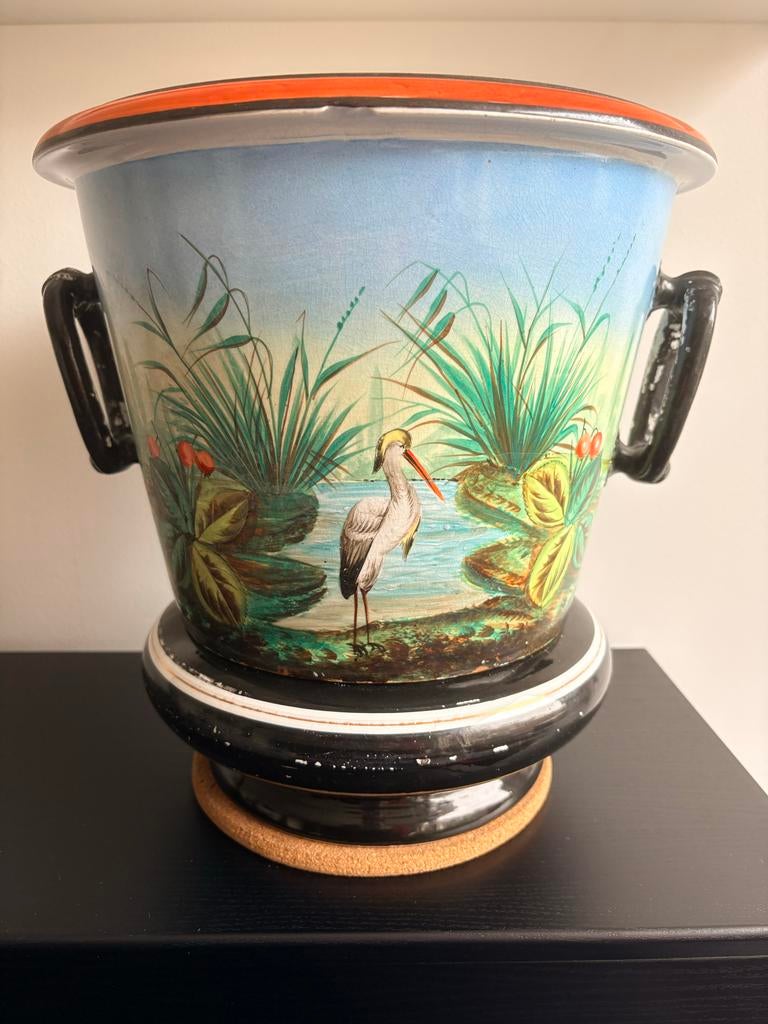 Grote antieke cachepot Petrus Regout, Antiek en Kunst, Ophalen