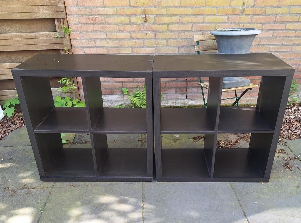 Ikea kalkax 2x 4vaks zwart lp kasten, Ophalen, 12 inch