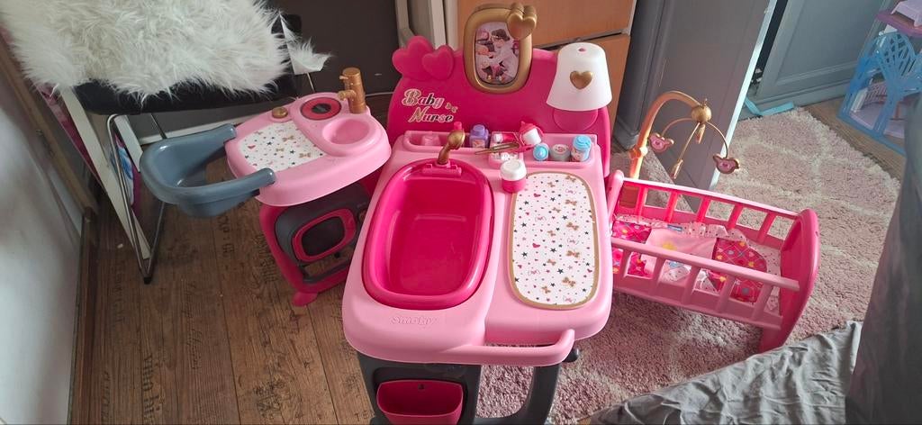 Smoby Baby nurse zeer goede staat met accessoires, Ophalen, Zo goed als nieuw, Babypop