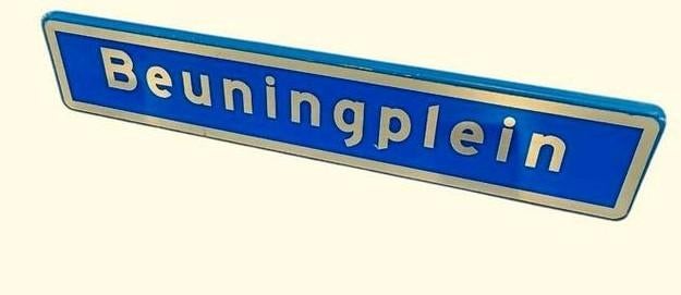 Vintage Straatnaambord 'Beuningplein', Antiek en Kunst, Ophalen
