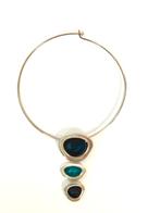 Vintage seventies ketting ( choker, spang) met aparte hanger, Ophalen of Verzenden, Zo goed als nieuw, Zilver, Overige materialen