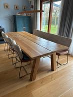 Massief eiken eettafel met Bert Plantagie Kiko stoelen, Huis en Inrichting, Tafels | Eettafels, Ophalen, Gebruikt, 100 tot 150 cm
