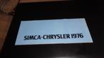 Folder  SIMCA - CHRYSLER  1976, Verzenden, Zo goed als nieuw, Overige merken