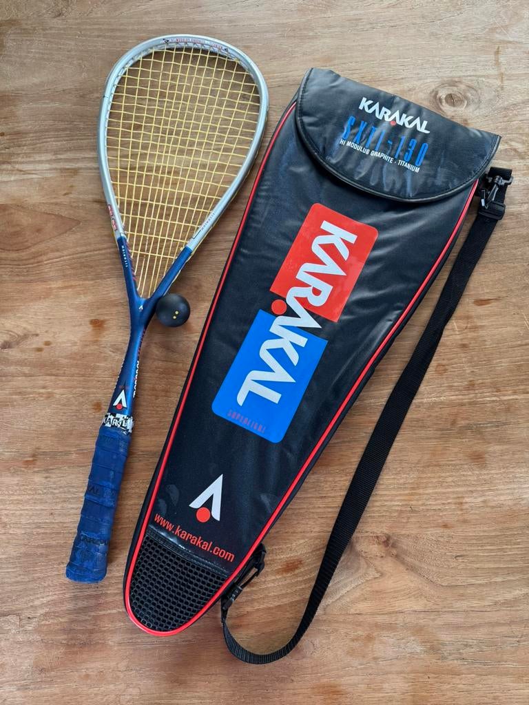 Squash racket en tas Karakal, blauw/zilver - doe een bod!, Ophalen of Verzenden, Zo goed als nieuw
