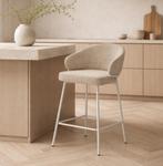 2x barkruk beige met beige onderstel - beige krukken, 2 krukken, Ophalen, Nieuw, 60 tot 90 cm