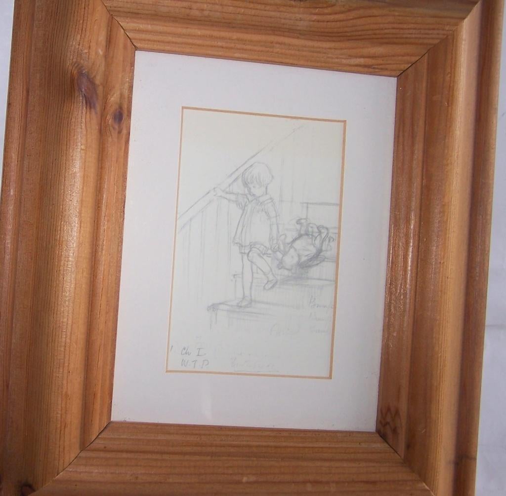 E.H. Shepard -Winnie the Pooh and Christopher Robin prent., Ophalen of Verzenden