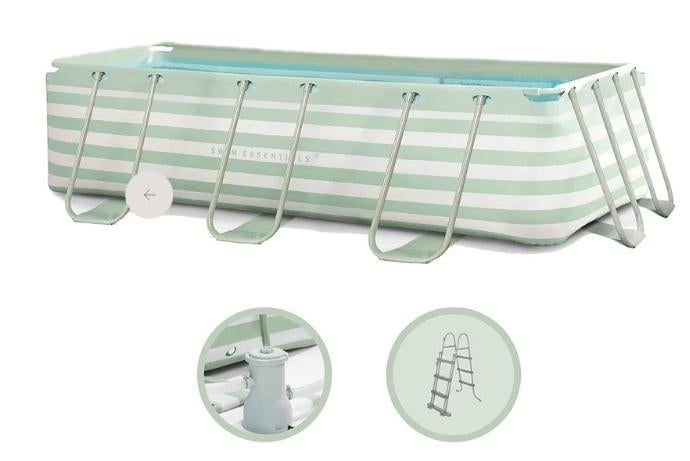 SwimEssentials opzetzwembad 400x200x100cm groen/wit, Ophalen, 200 tot 300 cm, 80 tot 120 cm, Zo goed als nieuw