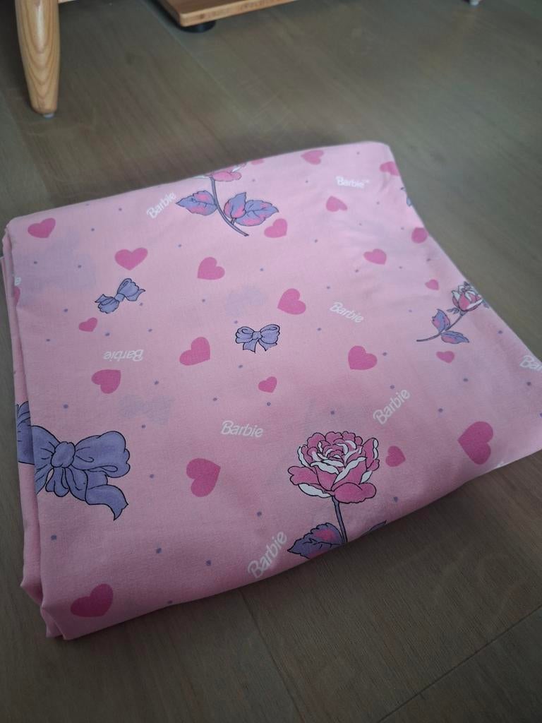 Barbie Dekbedovertrek 1 Persoons - Roze met Harten en Rozen, Ophalen of Verzenden
