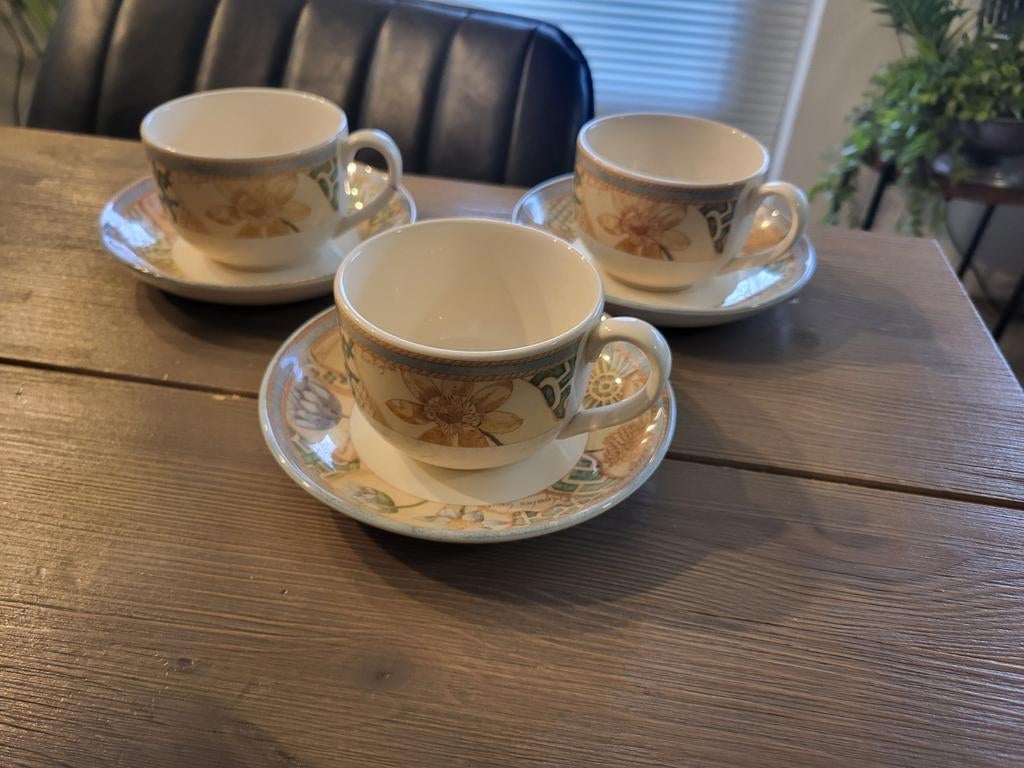 3 Wedgwood Home Garden Maze kop en schotels, Huis en Inrichting, Keuken | Servies, Ophalen of Verzenden