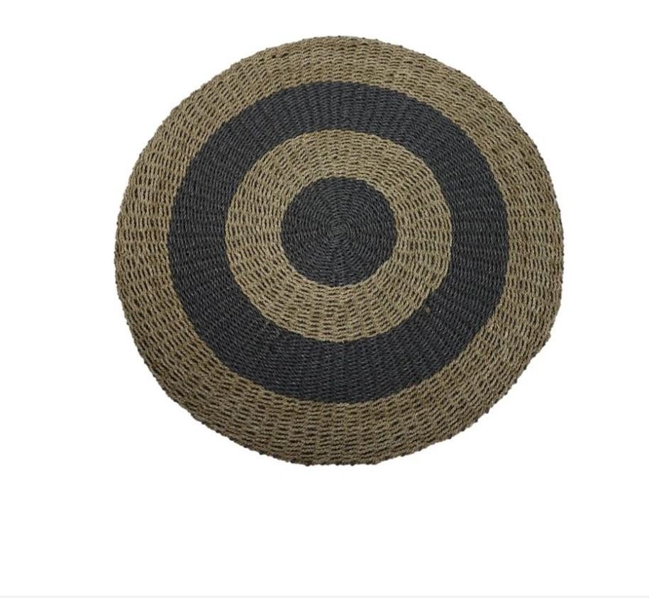 Vloerkleed raffia/zeegras, Huis en Inrichting, Stoffering | Tapijten en Kleden, Rond, Nieuw, Ophalen of Verzenden, Grijs