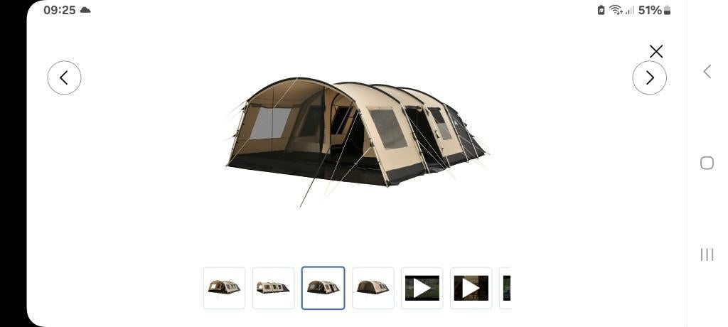 6 persoons bungelow tunneltent beige katoen, Caravans en Kamperen, Tenten, Ophalen, Gebruikt, Tot en met 6