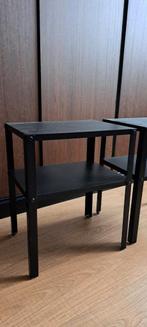 IKEA KNARREVIK Nachtkastjes - Zwart Metaal (Set van 2), Gebruikt, Minder dan 45 cm, Metaal of Aluminium, Ophalen of Verzenden