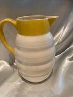 Vintage Aardewerk Kan - Geel en Wit Bertrich lijn jaren 30, Antiek en Kunst, Ophalen of Verzenden