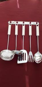 Lepelrek NIEUW 6 delig. Kleur metaal/wit/bordeaux., Huis en Inrichting, Keuken | Keukenbenodigdheden, Ophalen of Verzenden, Nieuw