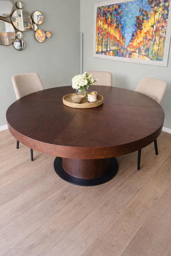 uitschuifbare tafel, Huis en Inrichting, Tafels | Eettafels, Ophalen, Zo goed als nieuw, Vijf personen of meer, 100 tot 150 cm