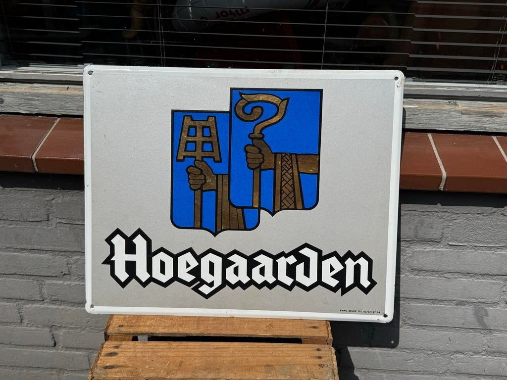Vintage Hoegaarden Emaille Reclamebord - Brouwerij Decoratie, Ophalen