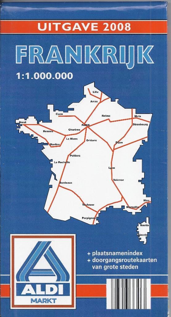 Pl1111 plattegrond Frankrijk 2008 -- Aldi, Boeken, Atlassen en Landkaarten, Frankrijk, Ophalen of Verzenden, 1800 tot 2000, Landkaart