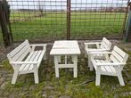 Kindertuinset - Meubelset - Kinderformaat - Wit, Ophalen, 4 zitplaatsen, Gebruikt, Hout