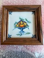 Makkum Tichelaar aardewerk tegel blauw oranje schaal fruit, Ophalen of Verzenden