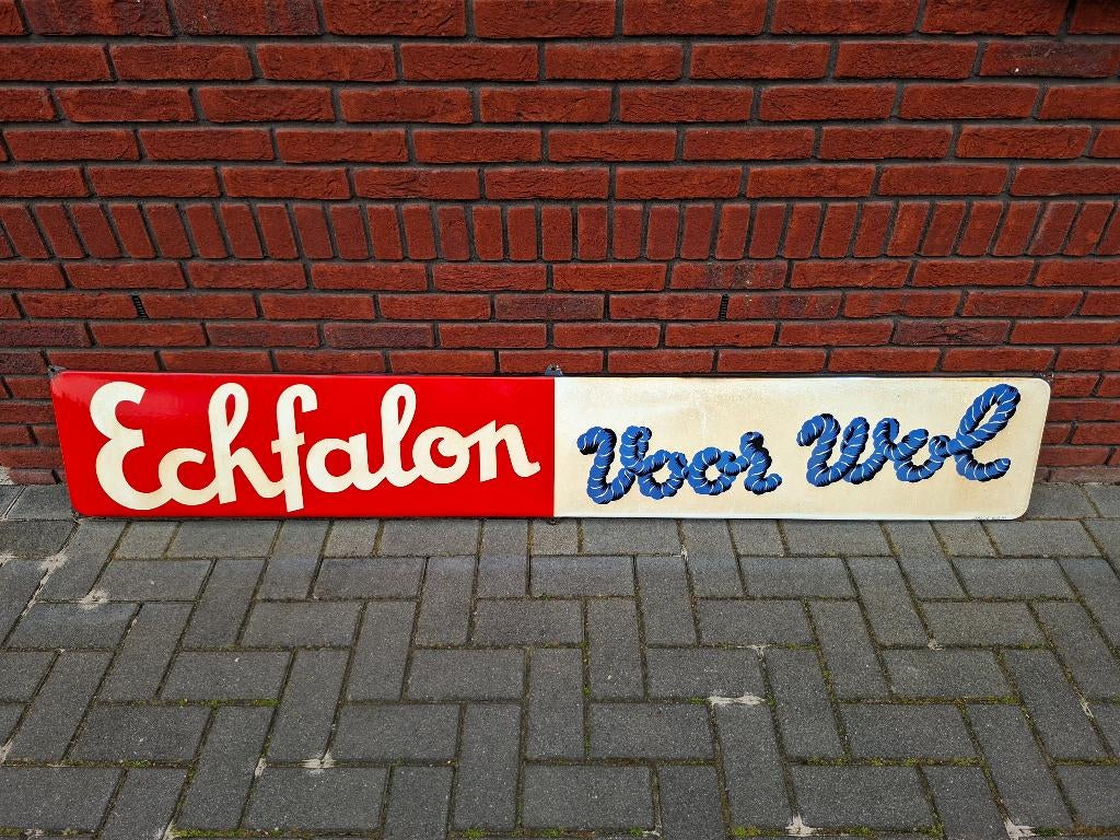 Emaille bord echfalon, Verzamelen, Ophalen, Gebruikt, Reclamebord
