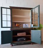 Vintage/Brocante Hindeloopen buffetkast, Landelijke kast, 100 tot 150 cm, 200 cm of meer, Vintage, Brocante, Landelijk, Ophalen of Verzenden