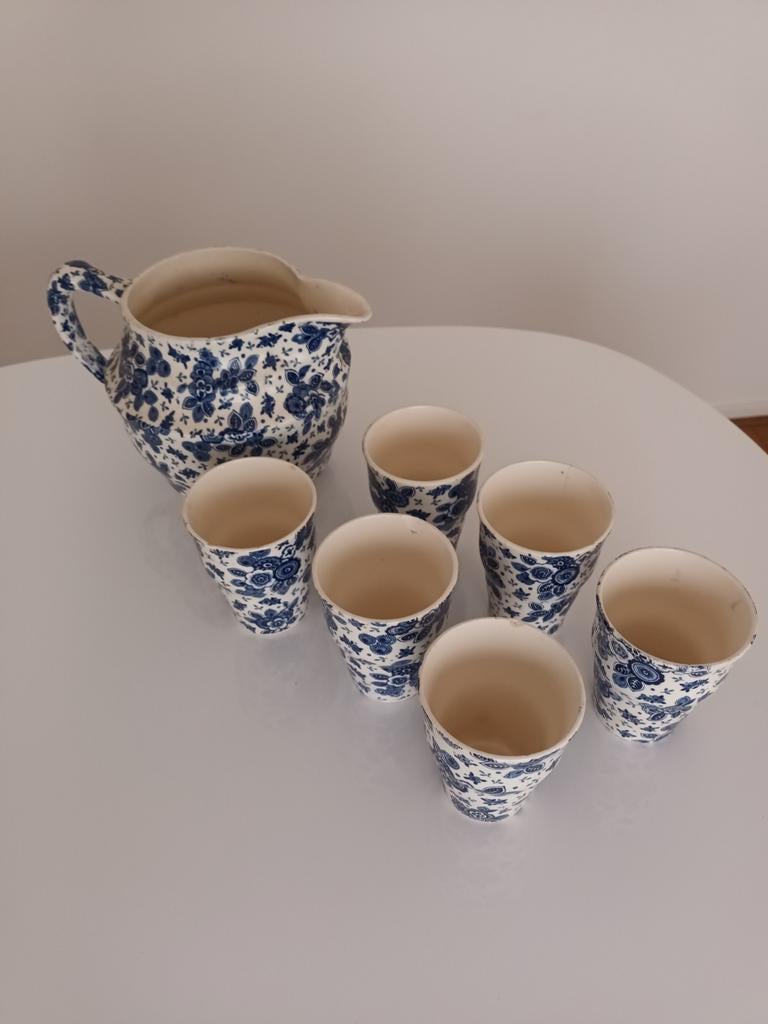 Melkkan met 6 bekers, Beatrix, Antiek en Kunst, Ophalen