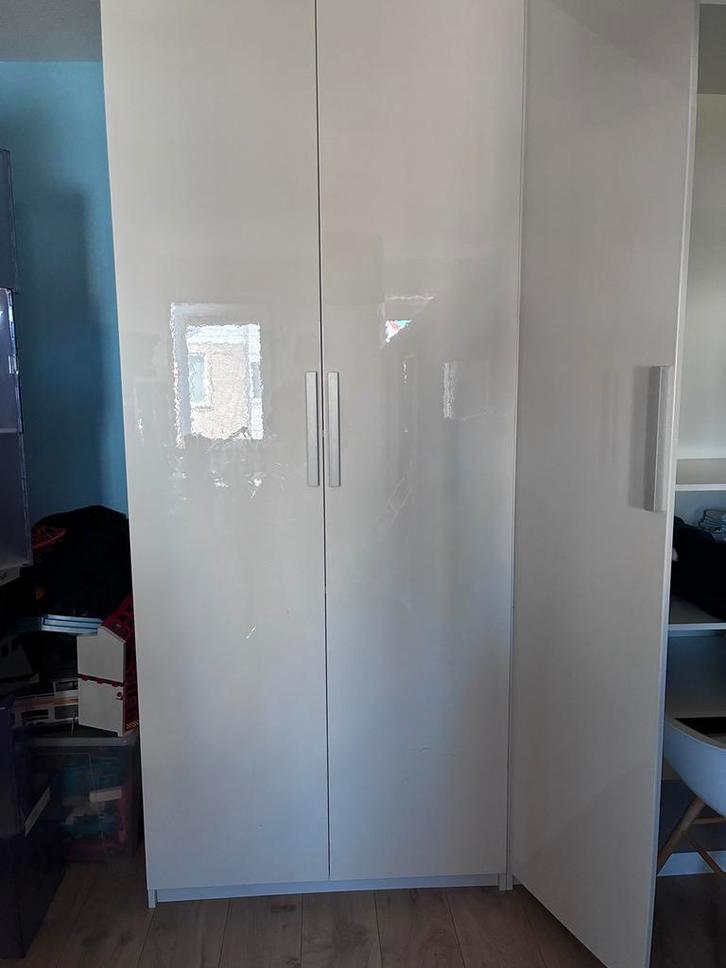 Ikea Pax kast met witte hoogglans deuren, Huis en Inrichting, Kasten | Kledingkasten, Gebruikt, 200 cm of meer, 50 tot 100 cm