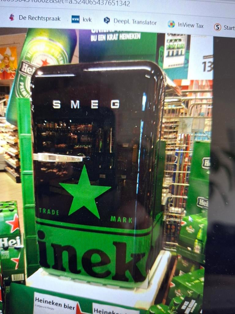 Smeg Heineken Koelkast - 130 Liter, Witgoed en Apparatuur, Koelkasten en IJskasten, 85 tot 120 cm, 100 tot 150 liter, Ophalen of Verzenden