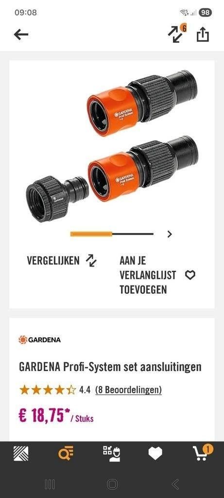 Gardena profi startset 19mm div.koppelingen, Tuin en Terras, Ophalen of Verzenden, Nieuw, Tuinslangkoppeling