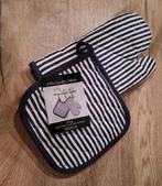 Nieuwe Ovenwant en Pannenlap Set - Marineblauw Gestreept, Ophalen of Verzenden