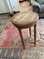 Vintage houten bijzettafel/plantentafel, Ophalen, Minder dan 55 cm, Gebruikt, Rond