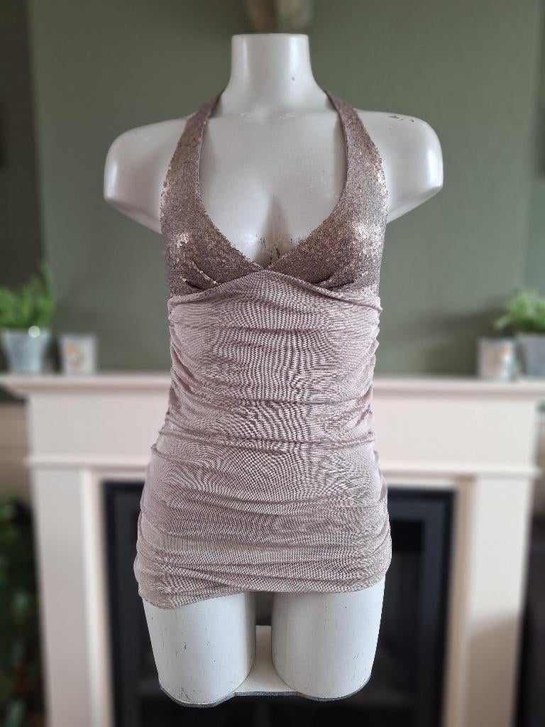 Twin-Set Simona Barbieri zijden beige top 34 XS, Twinset, Verzenden, Beige, Zo goed als nieuw