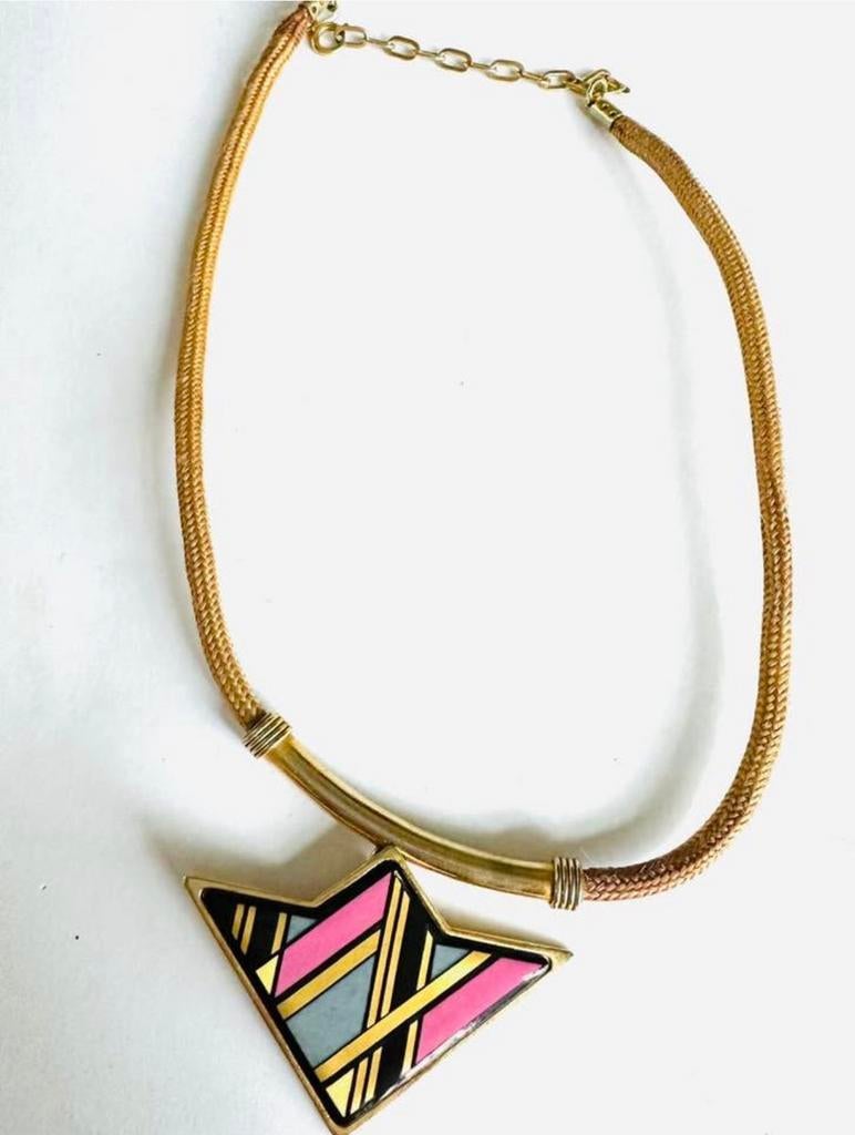 Michaela Frey vintage emaille ketting, Sieraden, Tassen en Uiterlijk, Kettingen, Gebruikt, Overige materialen, Overige kleuren