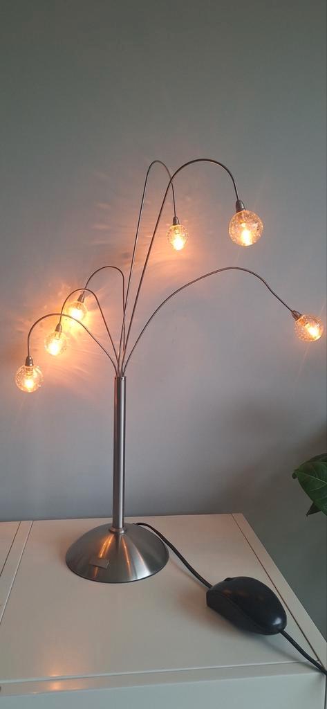 Jan de Bouvrie Boxford tafellamp, Huis en Inrichting, Lampen | Tafellampen, Zo goed als nieuw, Minder dan 50 cm, Glas, Metaal