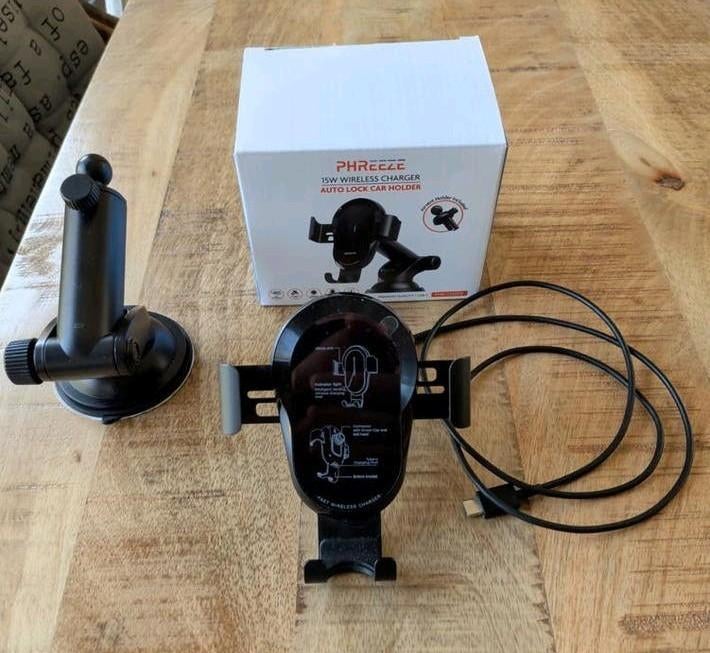 PHREEZE 15W Draadloze Oplader Auto Telefoonhouder, Ophalen of Verzenden, Zo goed als nieuw, Auto