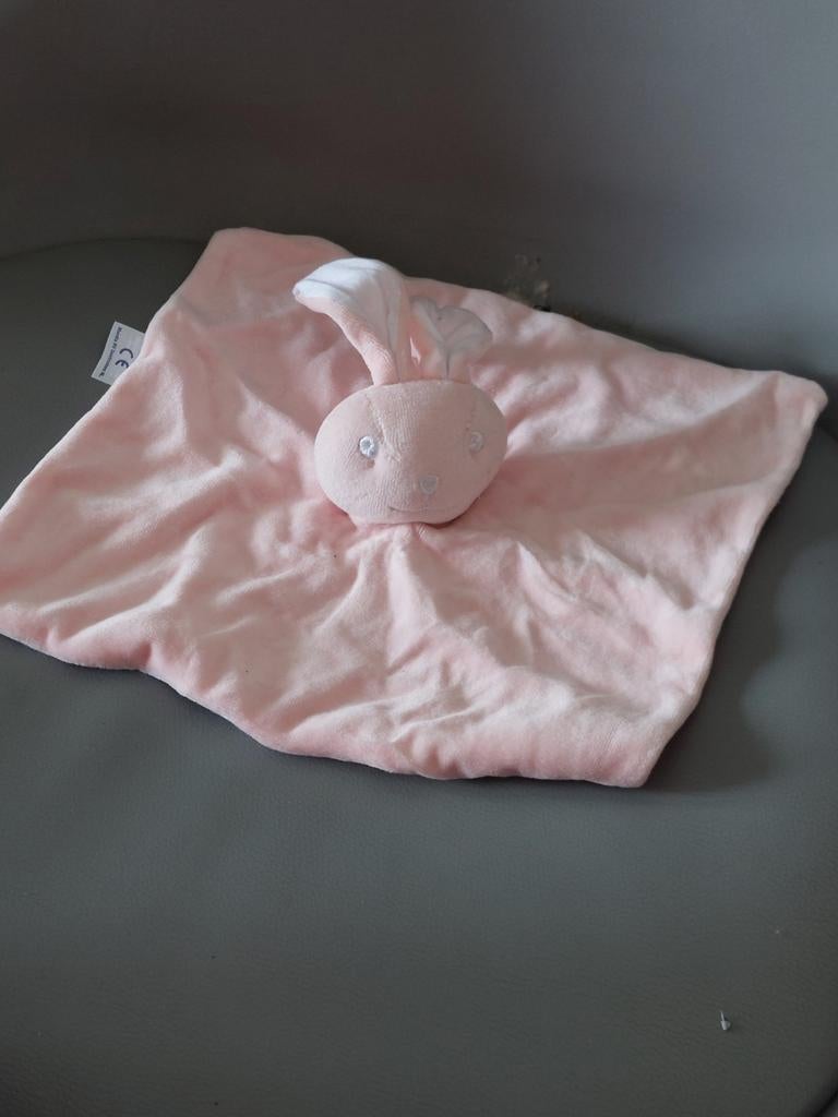 Roze Bambino knuffeldoekje met konijn, Ophalen of Verzenden