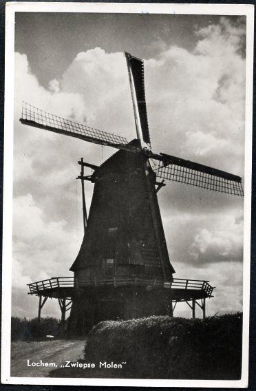 (GD510) Ansichtkaart Zwiep-Lochem Zwiepse molen 1954, Verzamelen, Ansichtkaarten | Nederland, Gelopen, Gelderland, 1940 tot 1960