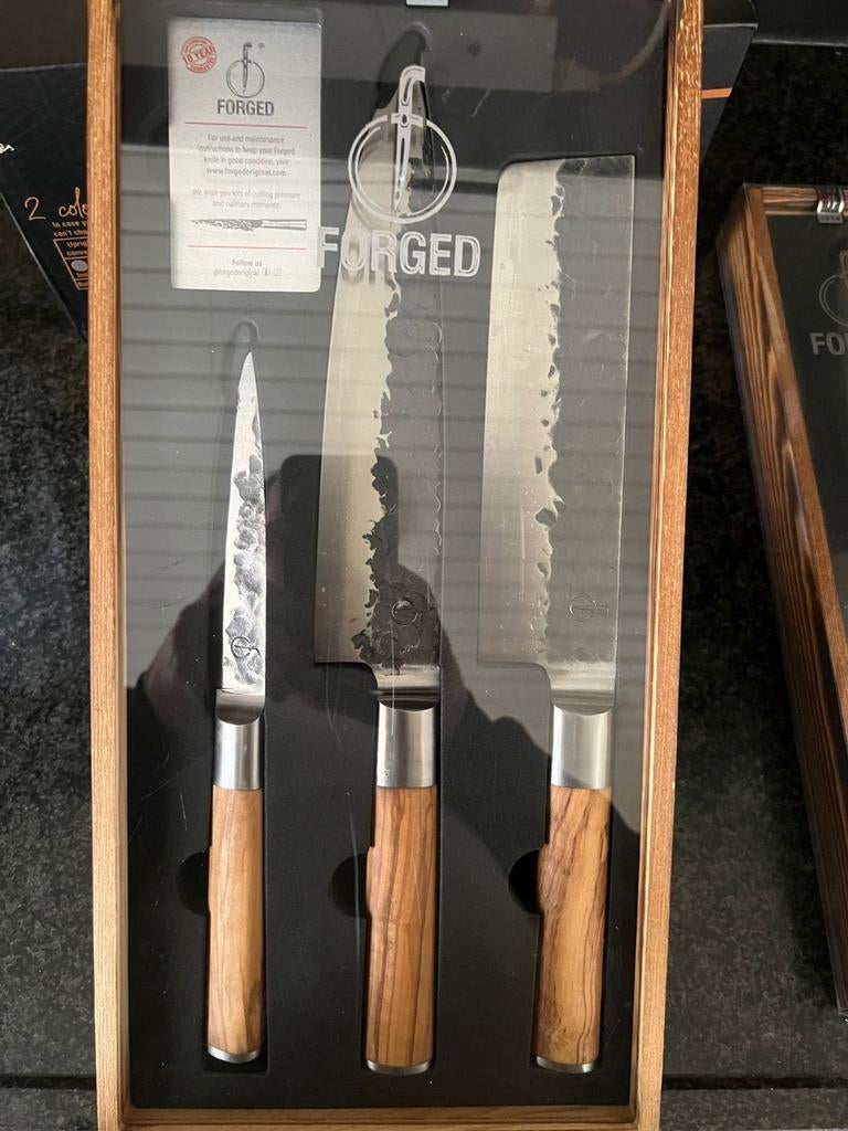 Mooie magnetische messenblok van eikenhout, Ophalen of Verzenden, Nieuw, Hout