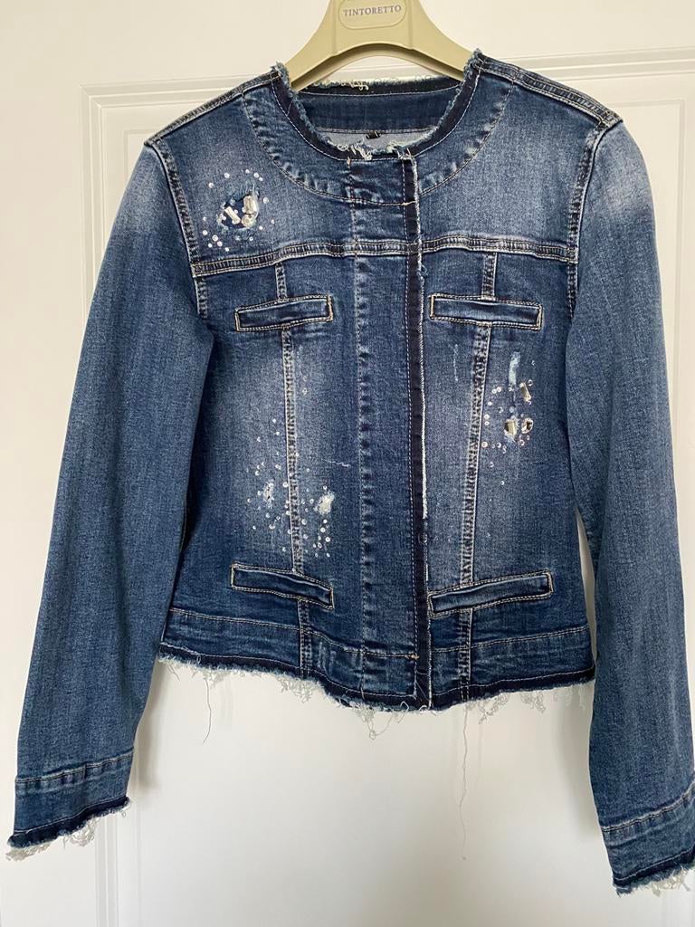 Spijkerjasje M, Ophalen of Verzenden, Zo goed als nieuw, Maat 36 (S), Blauw