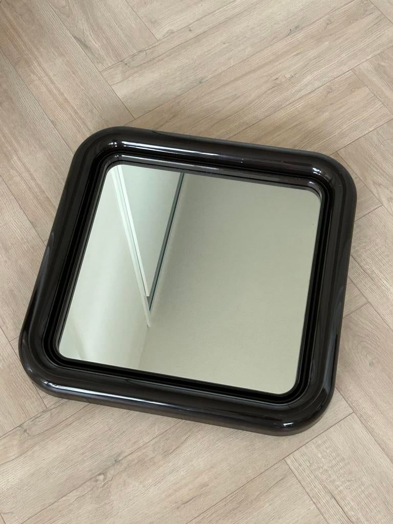 Vintage Space Age spiegel donkerbruin jaren 70, Huis en Inrichting, Woonaccessoires | Spiegels, Ophalen, Gebruikt, Vierkant