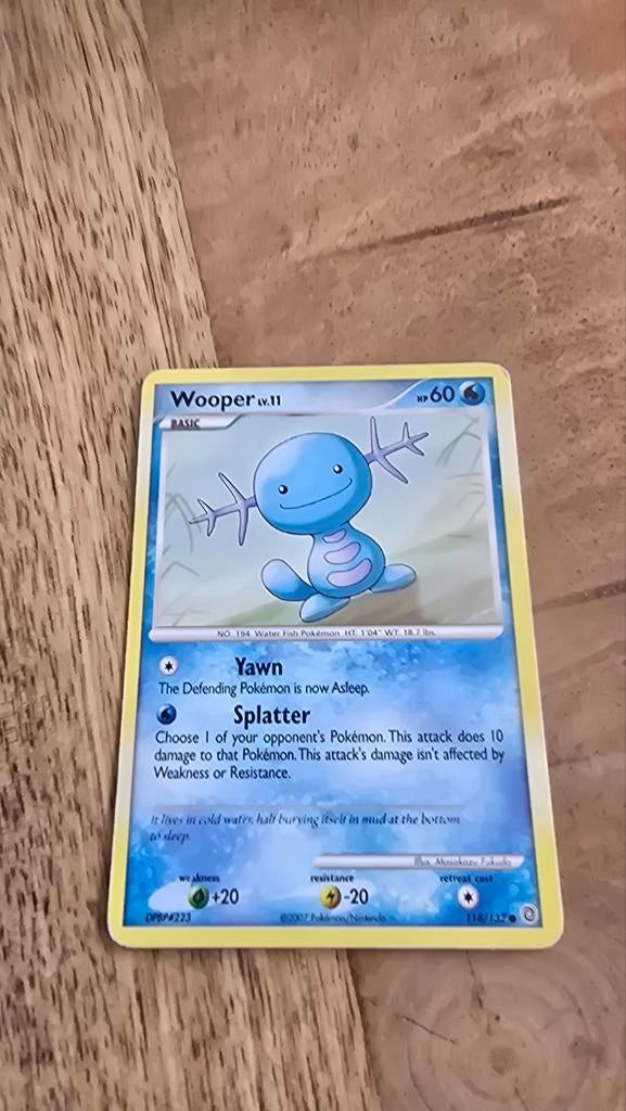 Wooper Pokémon kaart - LV.11, HP 60, Ophalen of Verzenden, Gebruikt, Losse kaart