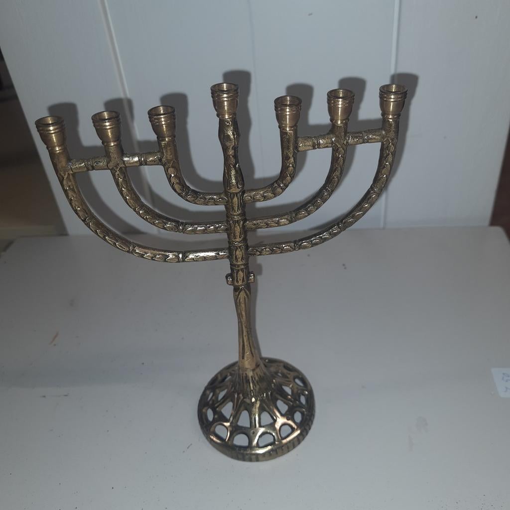 Koperen Menorah kandelaar, Ophalen of Verzenden, Koper of Brons
